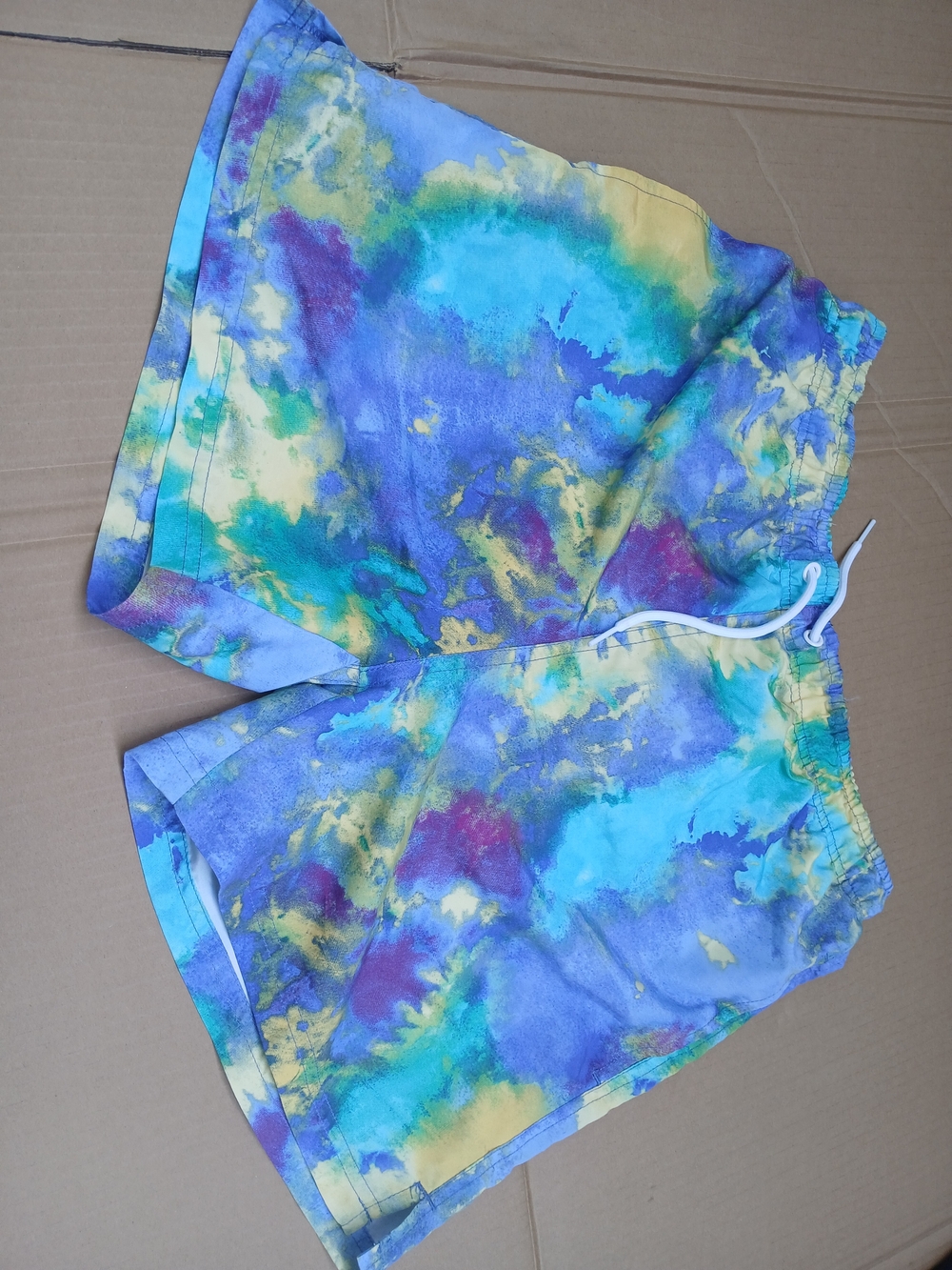 Primark Tie-Dye Swim Shorts - Blue, Teal, Yellow, Purple